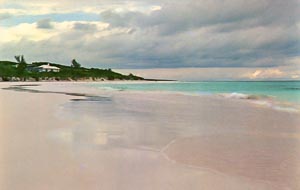Vintage "Pink Sands Beach" postcard from Harbour Island, Bahamas, photo by Barbara Young
