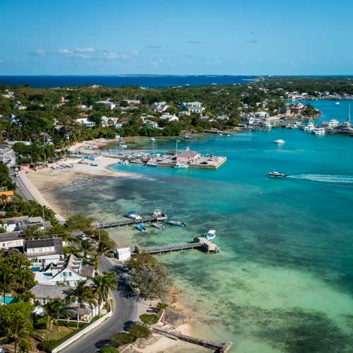 Historic Bay Street waterfront in Dunmore Town, Harbour Island