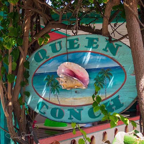 Queen Conch Restaurant sign - Bay Street, Harbour Island